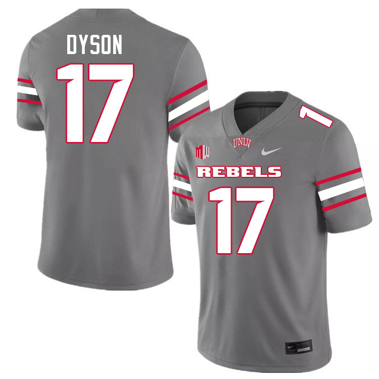 Men #17 Traivon Dyson UNLV Rebels College Football Jerseys Stitched-Grey